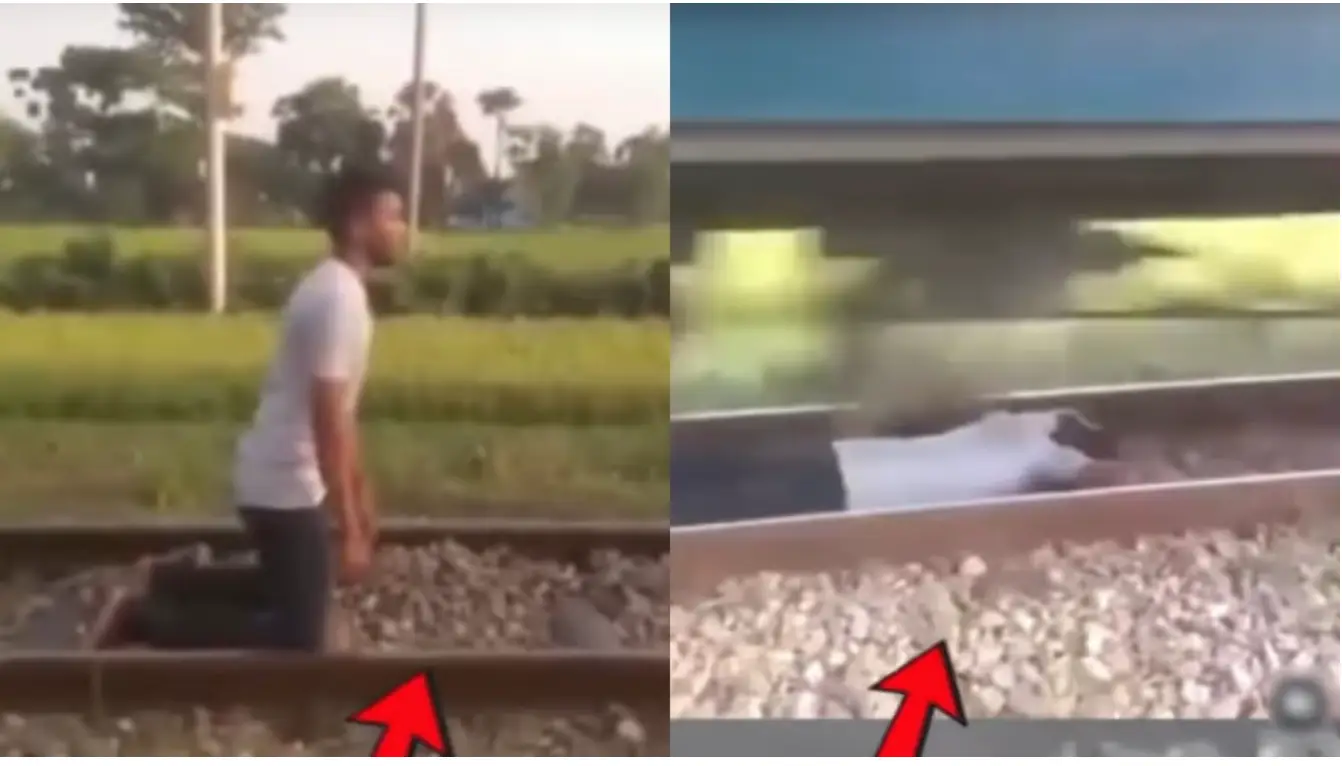 रेल की पटरी पर लेटकर बनाई रील, ऊपर से गुजर गई ट्रेन… वायरल वीडियो देख लोग बोले – पागलपन की हद!